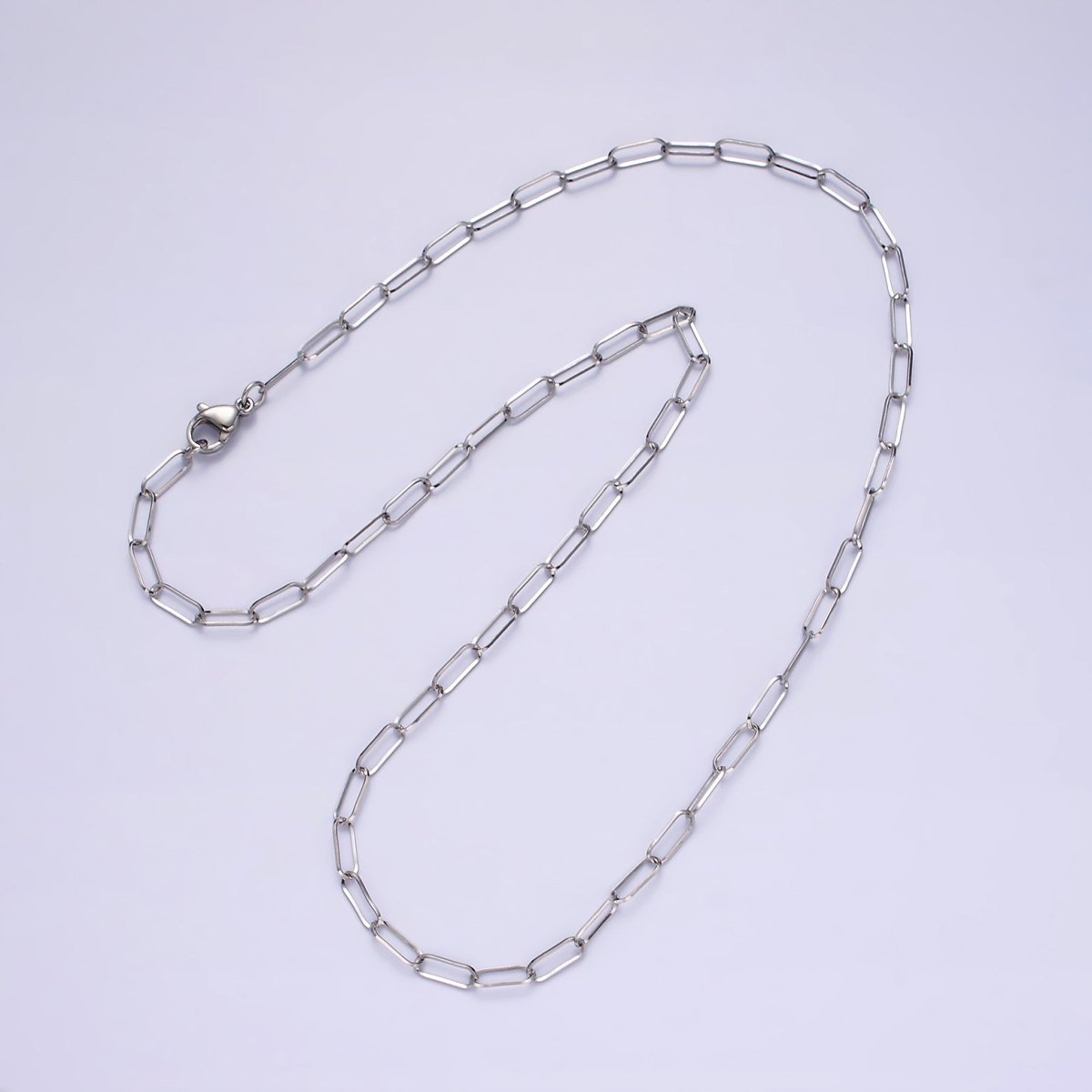 Stainless Steel 3.6mm Paperclip 18 Inch Layering Chain Necklace | WA-2111 Clearance Pricing
