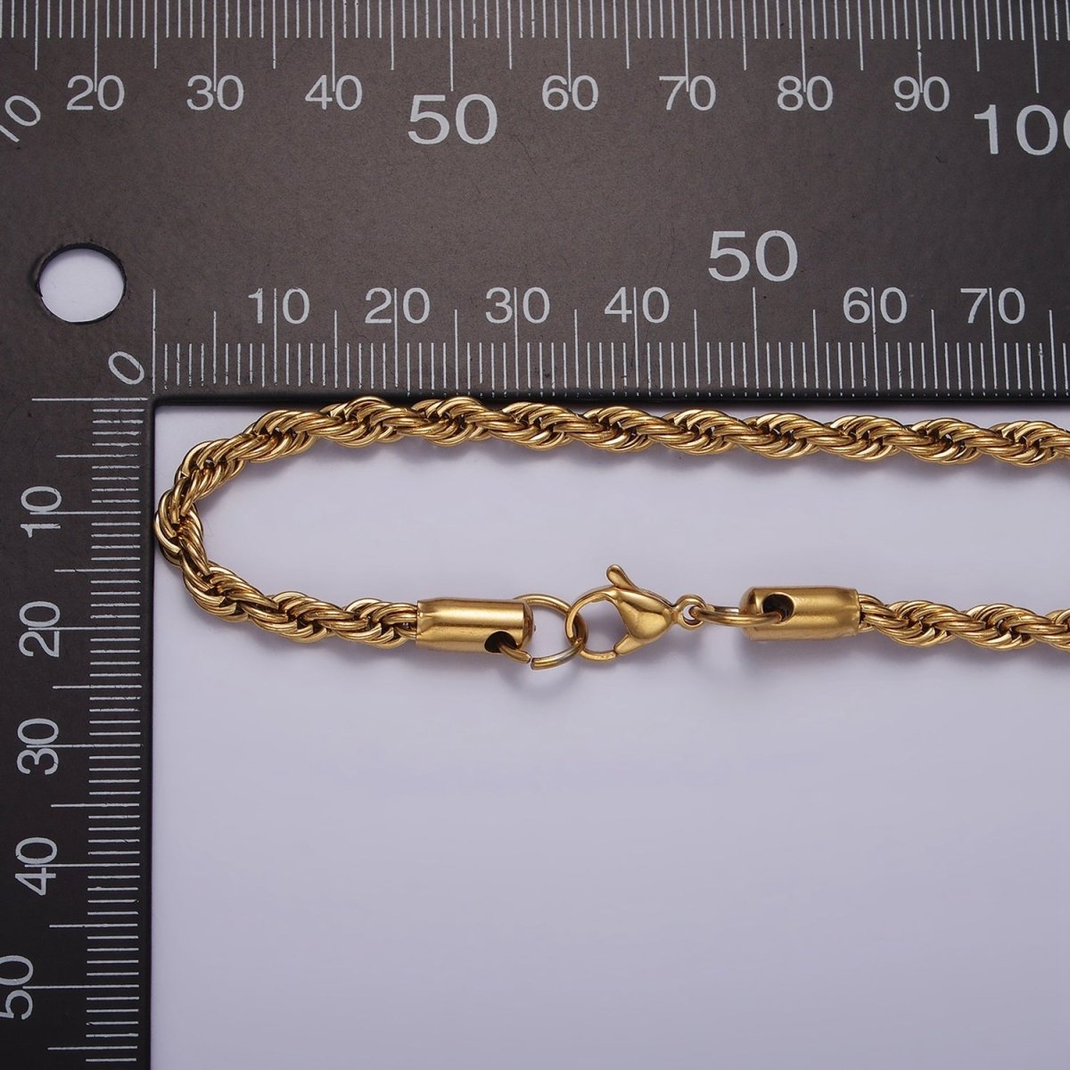 Stainless Steel 3.7mm Rope 18 Inches Necklace in Gold & Silver | WA-2332 WA-2333 Clearance Pricing