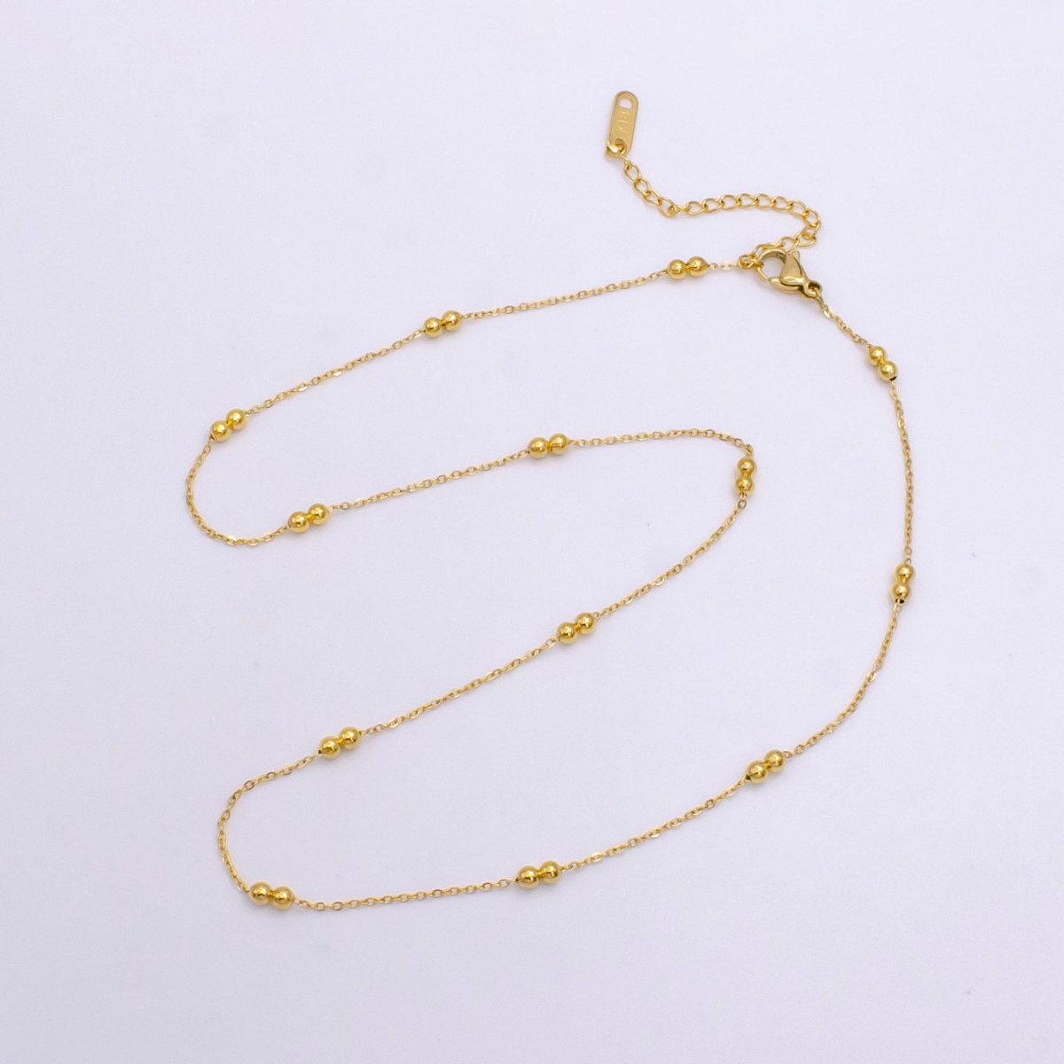 Stainless Steel 3mm Double Satellite Cable 18 Inch Layering Chain Necklace w. Extender | WA-2258 Clearance Pricing