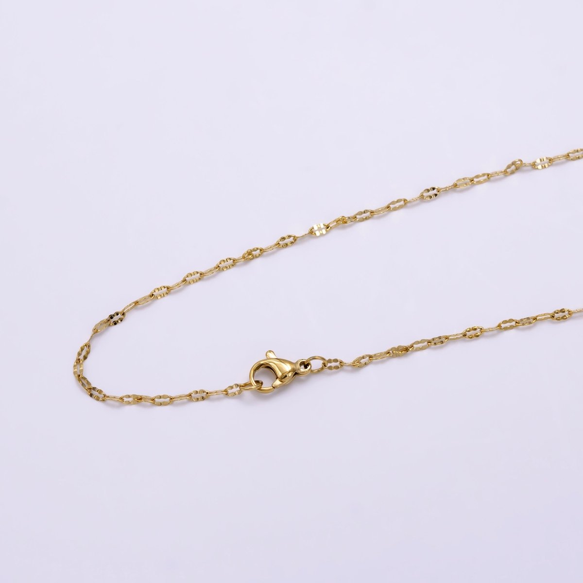 Stainless Steel 3mm Edged Anchor Chain 18 Inch Necklace | WA-2467