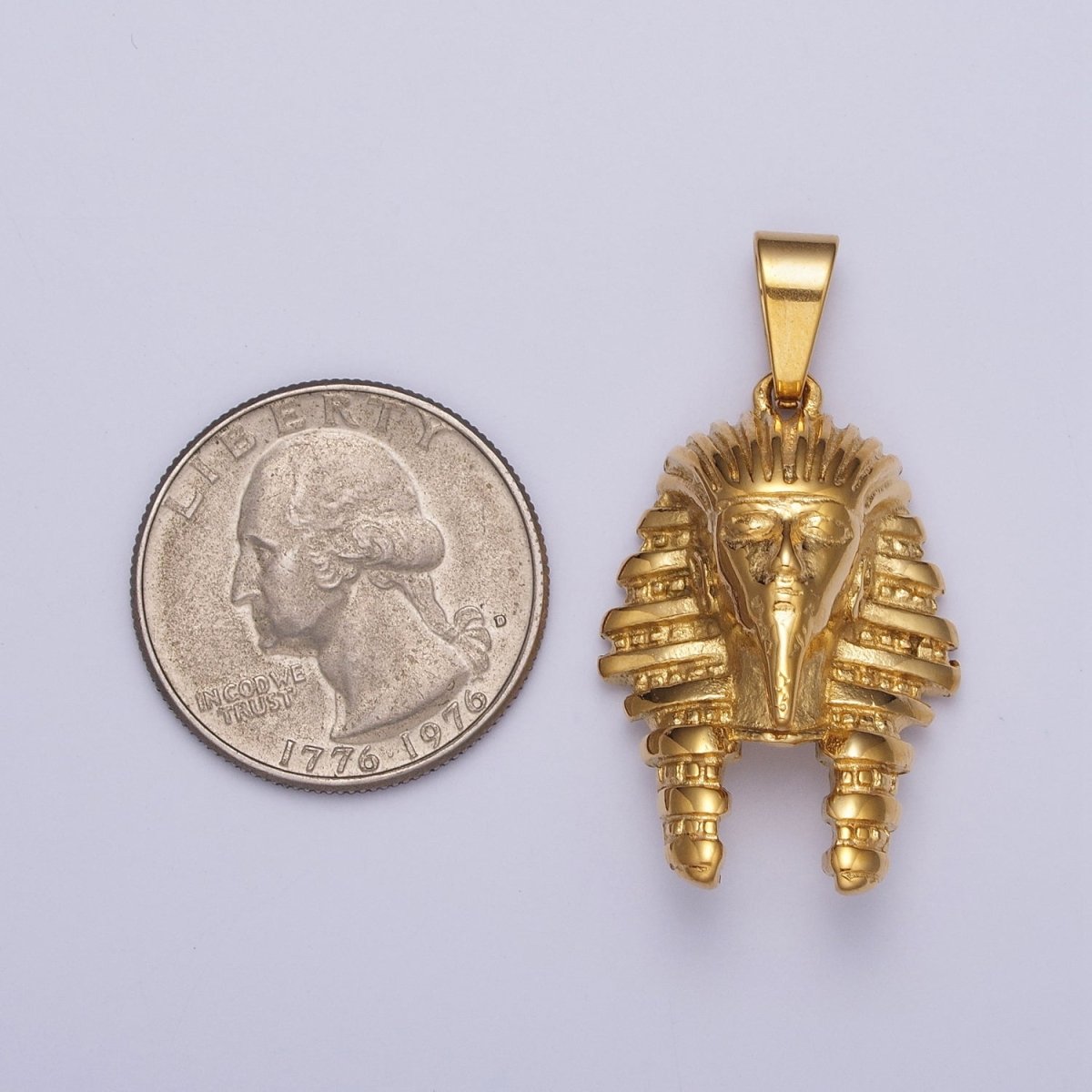 Stainless Steel 40mm Ancient Egyptian Mummy King Pharaoh Pendant in Gold & Silver J-507 J-508