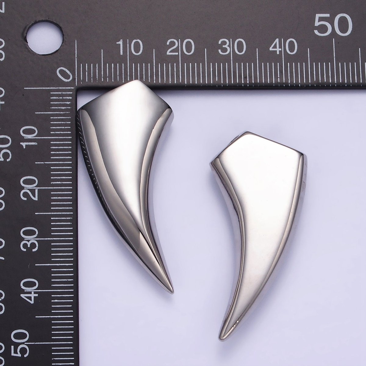 Stainless Steel 42mm Edged Geometric Tusk Charm | P943