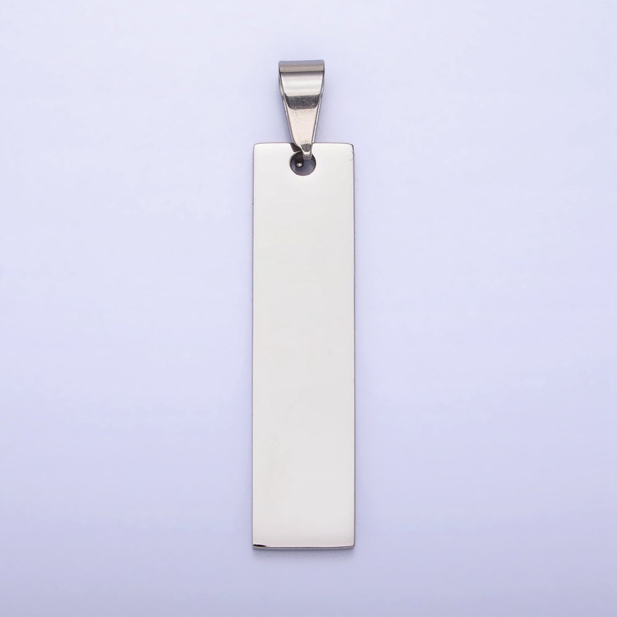 Stainless Steel 42mm Rectangular Tag Personalized Pendant in Gold & Silver | P-1087 P-1088