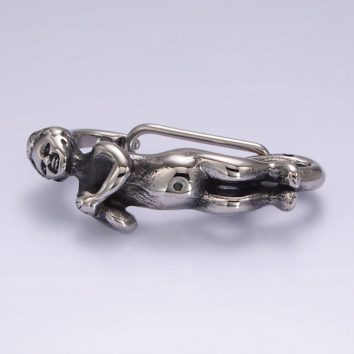 Stainless Steel 45mm Baby Angel Carabiner Snap Hook Findings for Keychain Supply Component | Z666