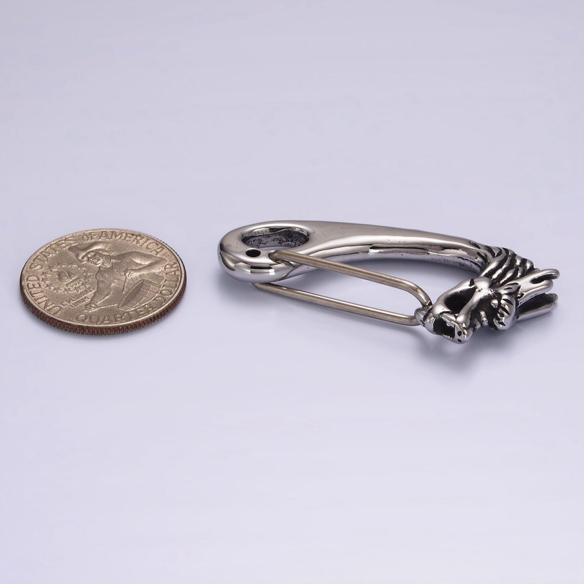 Stainless Steel 45mm Dragon Animal Head Carabiner Snap Hook Finding | Z668