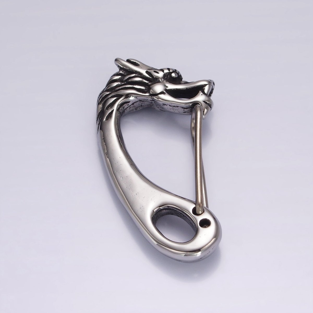 Stainless Steel 45mm Dragon Animal Head Carabiner Snap Hook Finding | Z668
