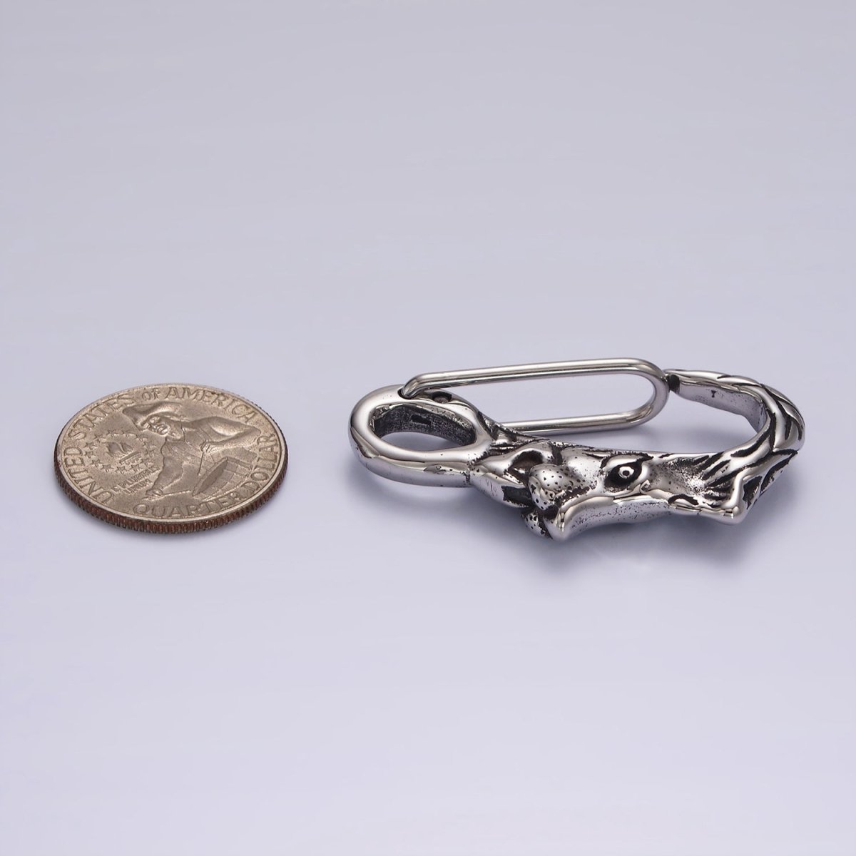 Stainless Steel 45mm Lion Animal Carabiner Snap Hook Findings | Z665