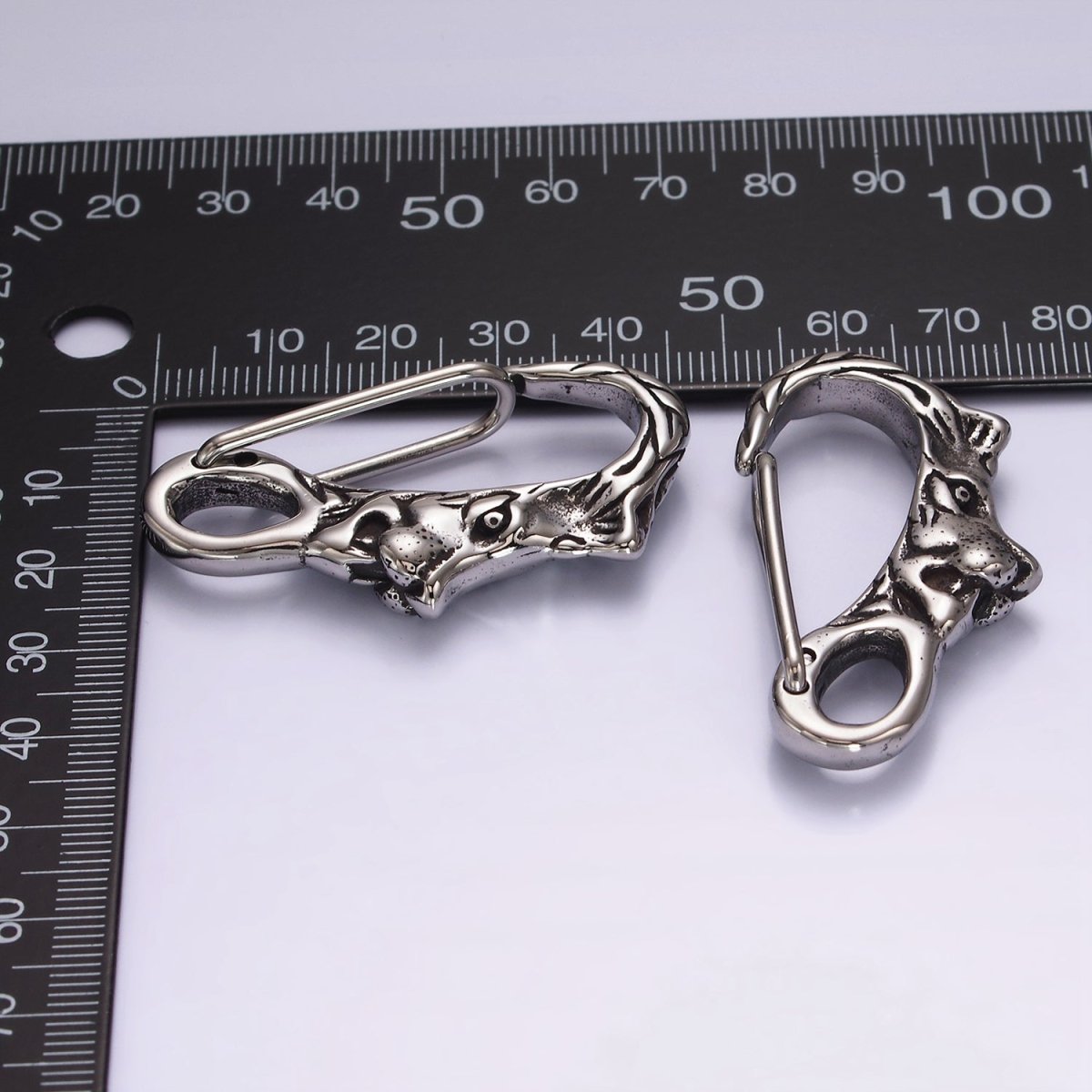 Stainless Steel 45mm Lion Animal Carabiner Snap Hook Findings | Z665