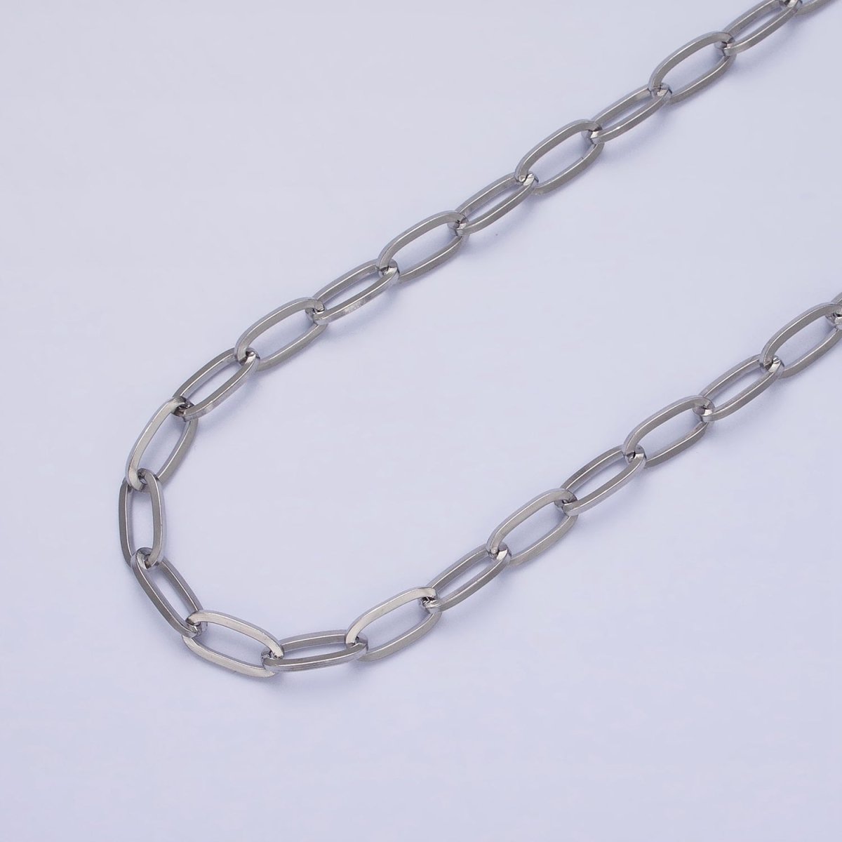Stainless Steel 4.8mm Paperclip Unfinished Tarnish-Free Chain by Yard in Gold & Silver | ROLL-1358 ROLL-1359 Clearance Pricing