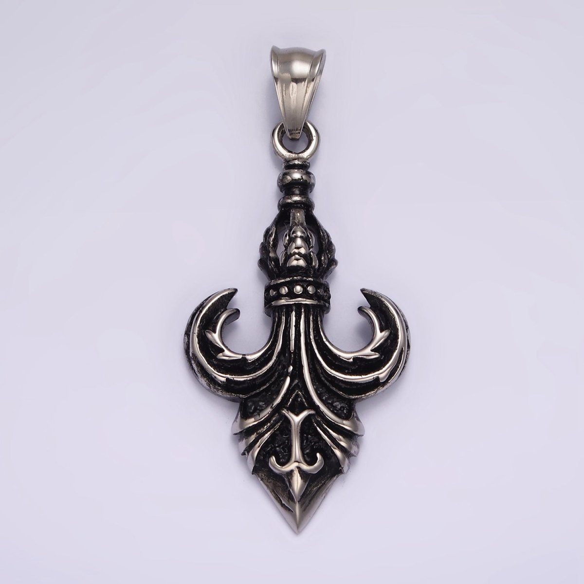 Stainless Steel 50mm Fleur de Lis French Artisan Pendant | P875