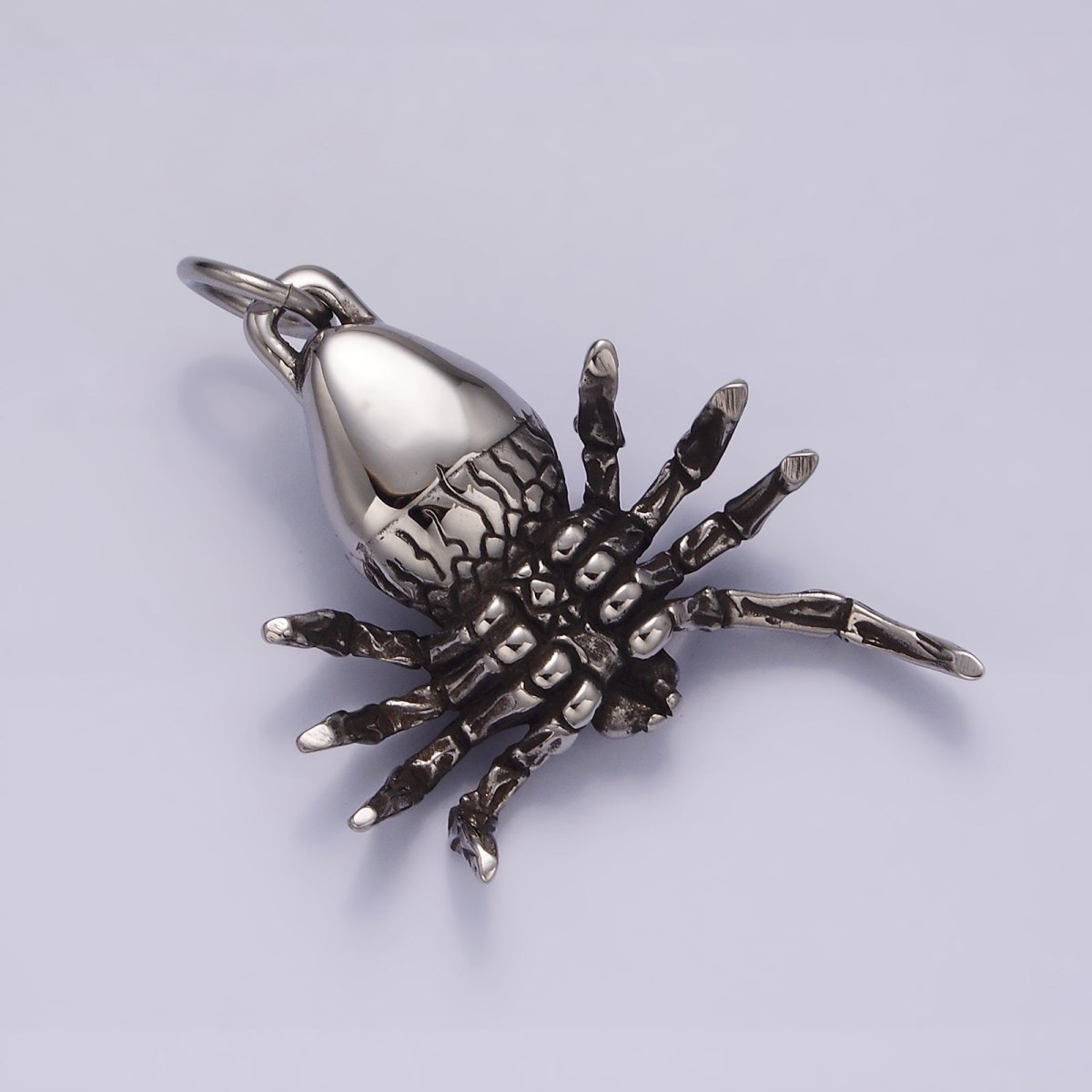 Stainless Steel 50mm Tarantula Spider Crawl Charm Halloween Jewelry P-616