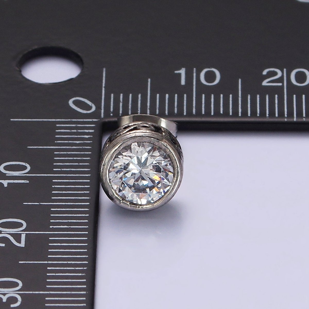 Stainless Steel 8.8mm Round Clear Infinity Stud Earrings | AE691