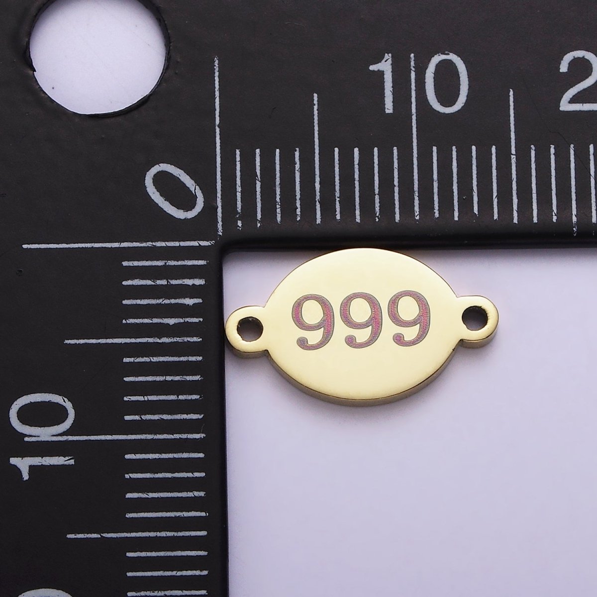 Stainless Steel 8mm Angel Number Numerology Engraved Oval Silver Connector G-684-G-693