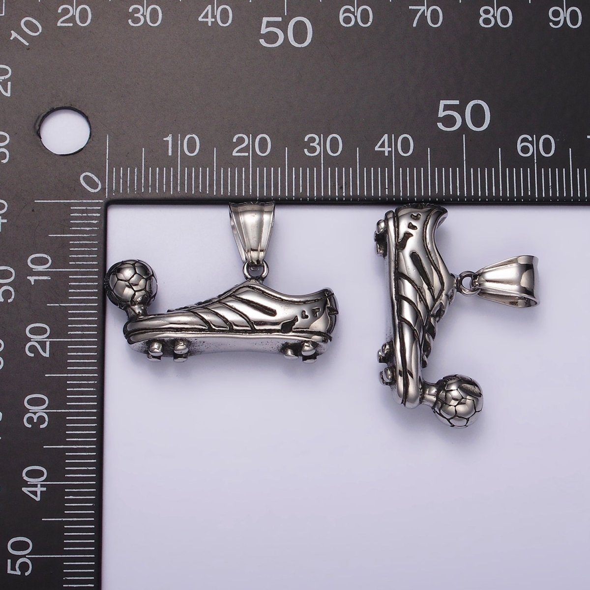 Stainless Steel Ball Soccer Football Shoes Cleat Sport Pendant for Boy Girl Gift | P1060