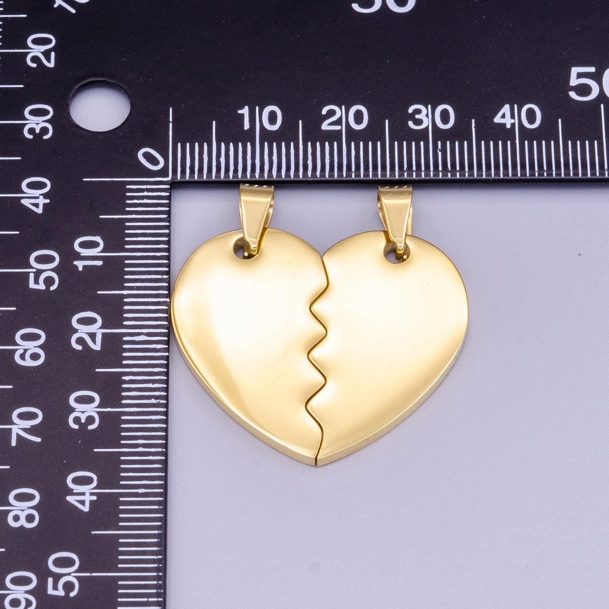 Stainless Steel Breakable Heart Couple's Valentine Minimalist Pendant Set | P-1170