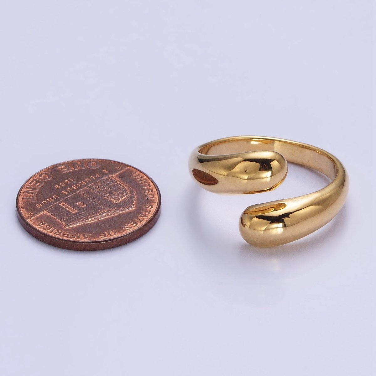 Stainless Steel Chubby Geometric Claw Open Band Ring in Gold & Silver | O-1730~O-1732