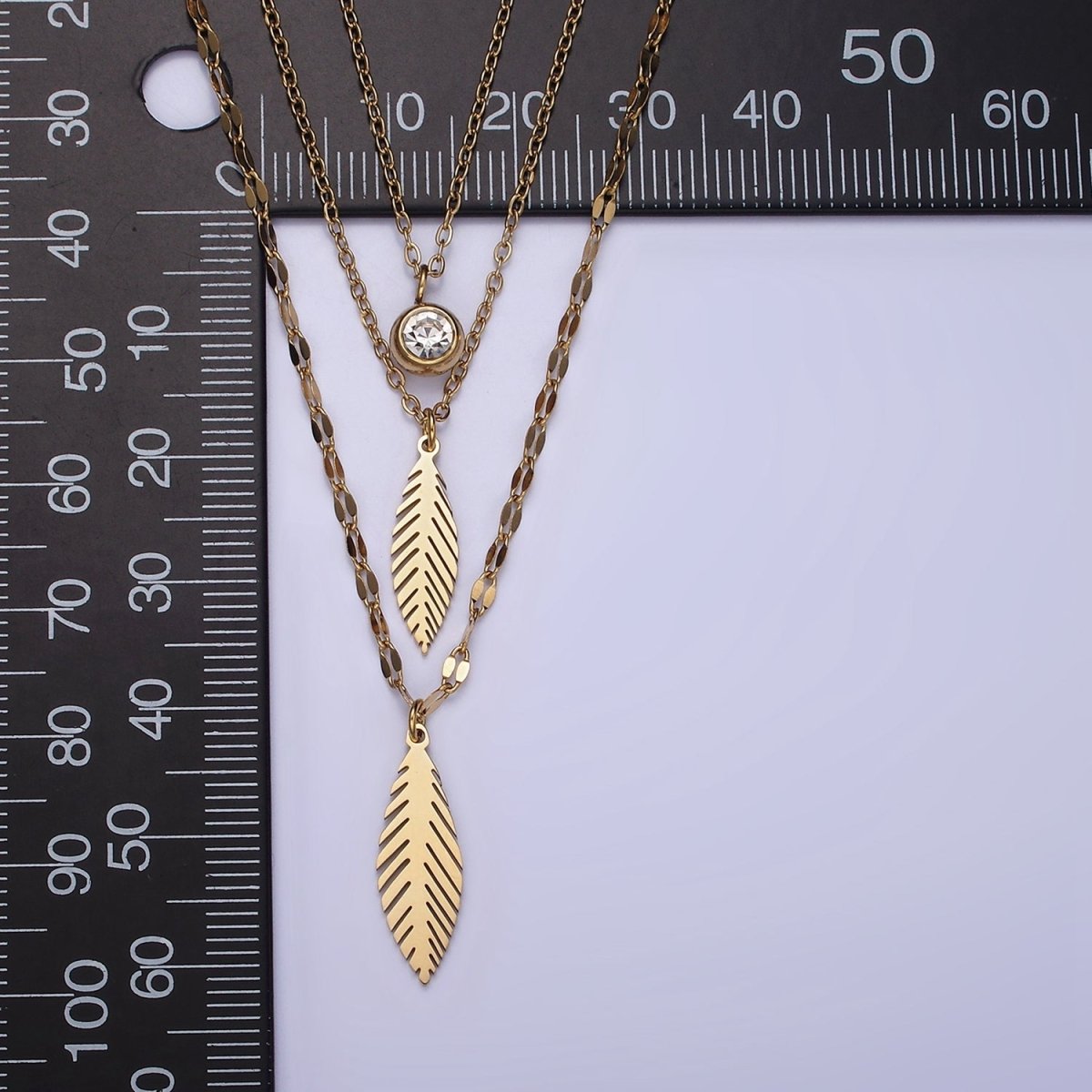 Stainless Steel Clear CZ Flower Cable Unique Double Layer Double Layer Stack Necklace | WA-2071 Clearance Pricing