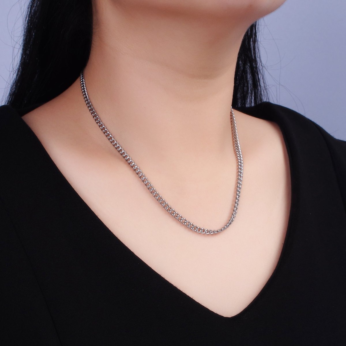 Stainless Steel Curb Chain Necklace 3.5mm Curb Chain Jewelry Making 18 inch Women Necklace | WA-2097 Clearance Pricing