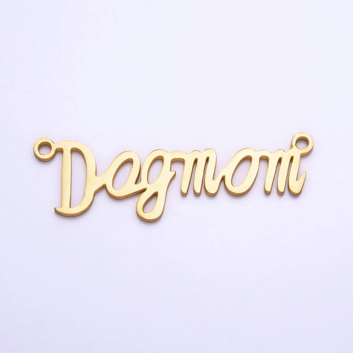 Stainless Steel "Dog mom" Handwritten Script  Link Connector in Silver & Gold | Y-829