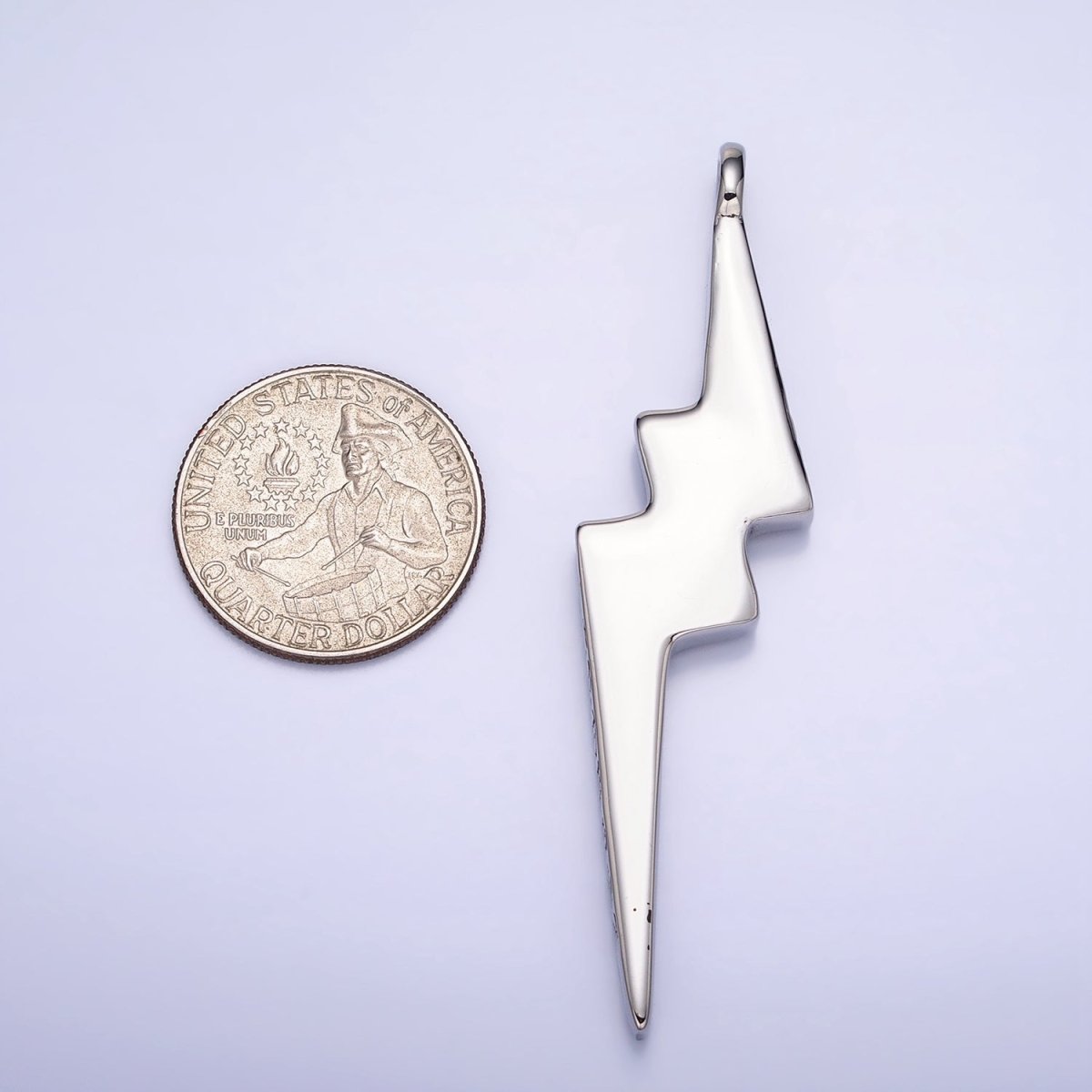 Stainless Steel Engraved Script Lightning Bolt Pendant | P1160