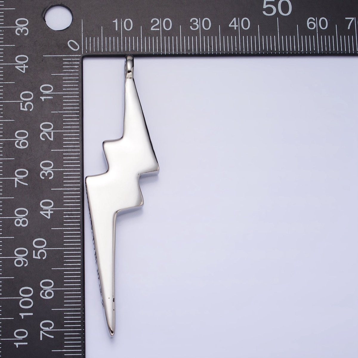 Stainless Steel Engraved Script Lightning Bolt Pendant | P1160