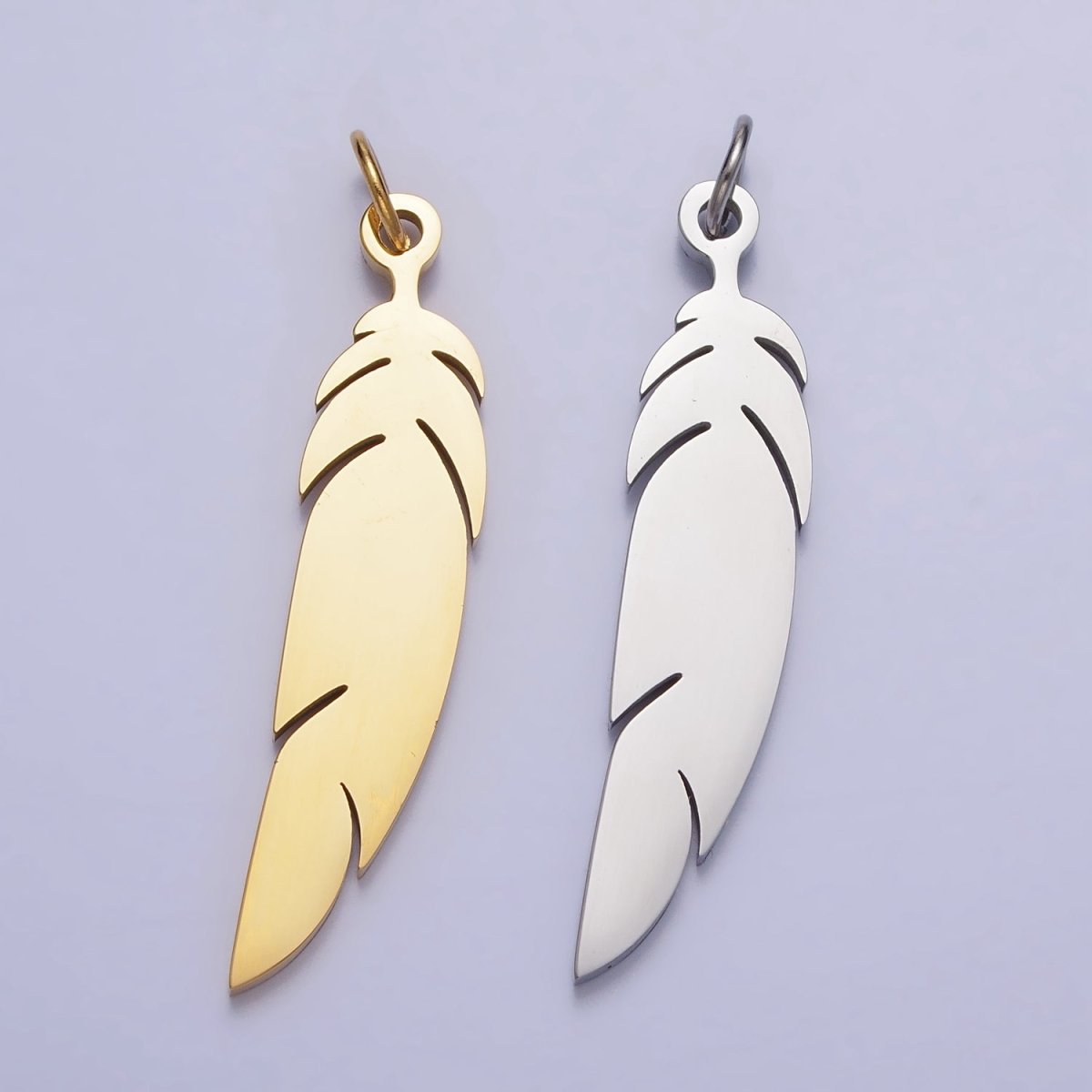 Stainless Steel Feather Wing Strand Add-On Charm in Gold & Silver | P-921