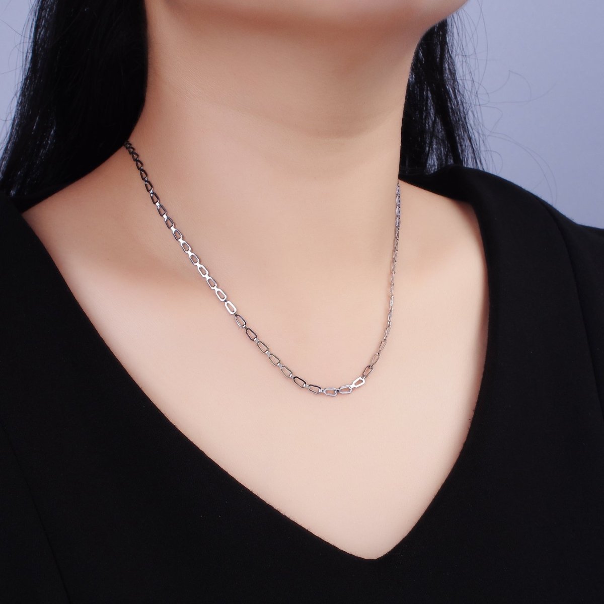 Stainless Steel Flat Oval Cable Chain Necklace 2.7mm Cable Chain Jewelry Making 18 inch Women Necklace | WA-2096 Clearance Pricing