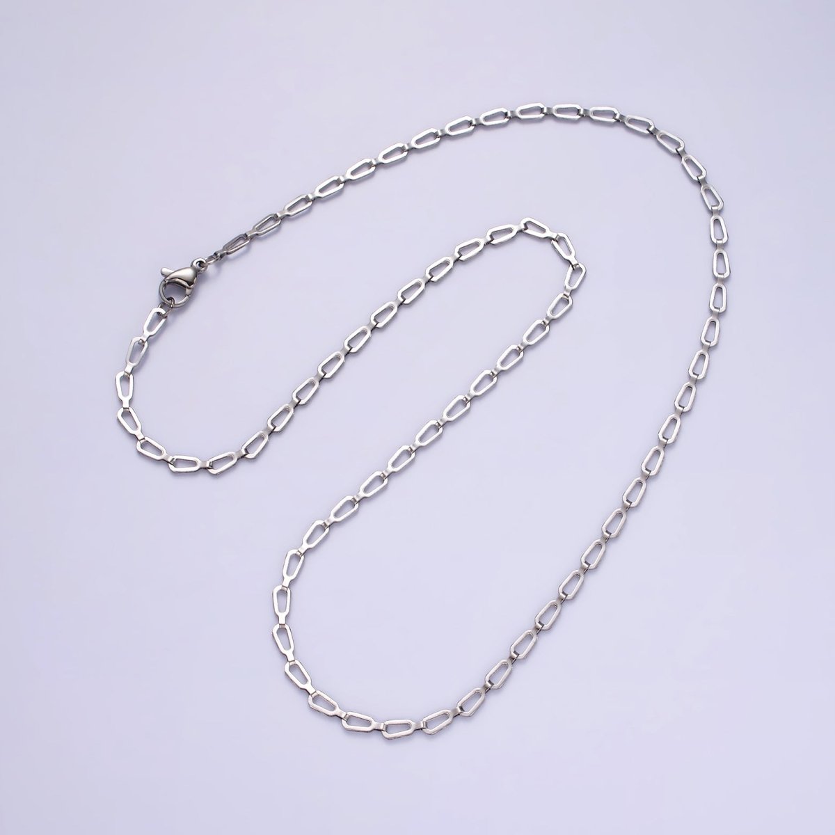 Stainless Steel Flat Oval Cable Chain Necklace 2.7mm Cable Chain Jewelry Making 18 inch Women Necklace | WA-2096 Clearance Pricing