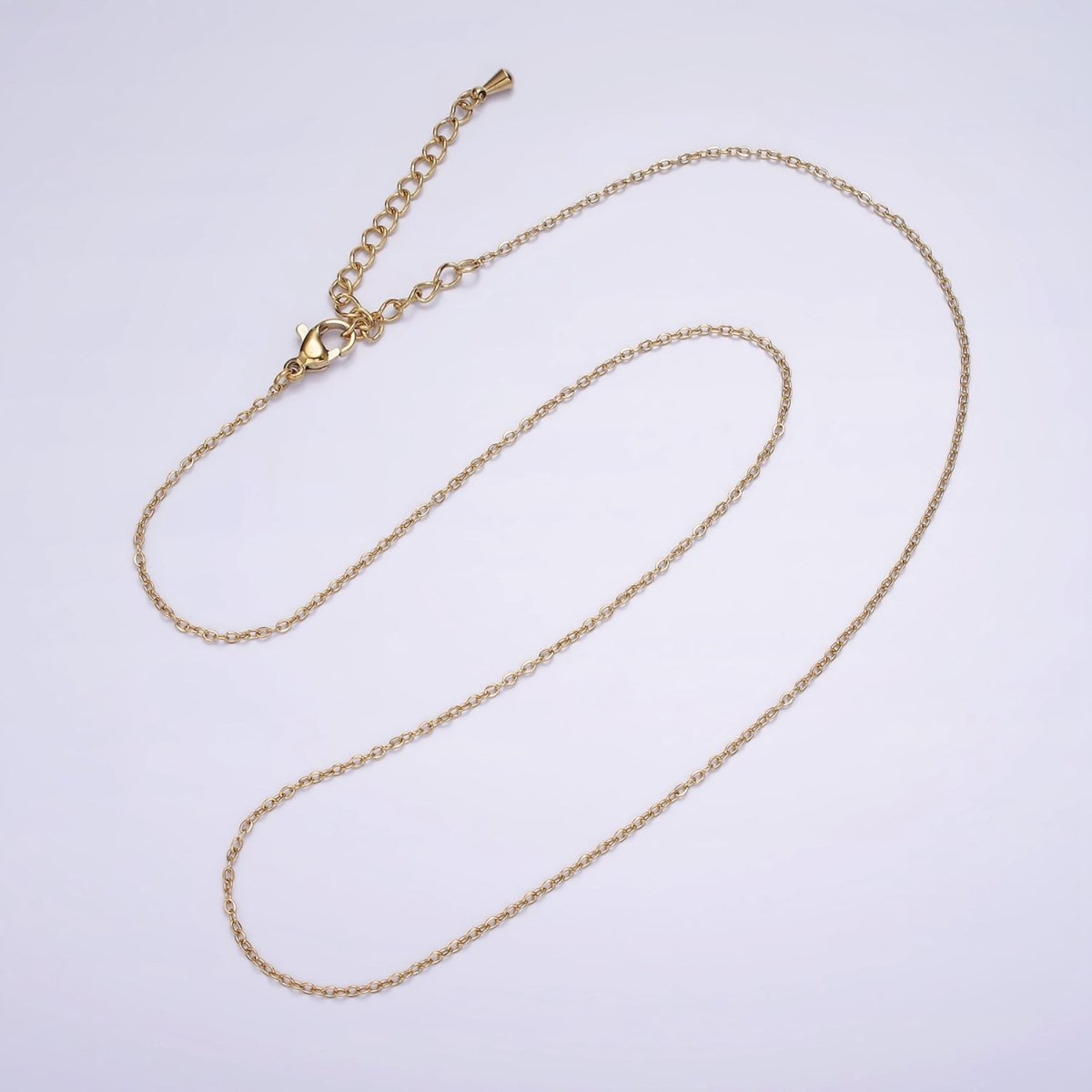 Stainless Steel Gold 0.7mm Dainty Cable 18 Inch Layering Chain Necklace | WA-2211 Clearance Pricing