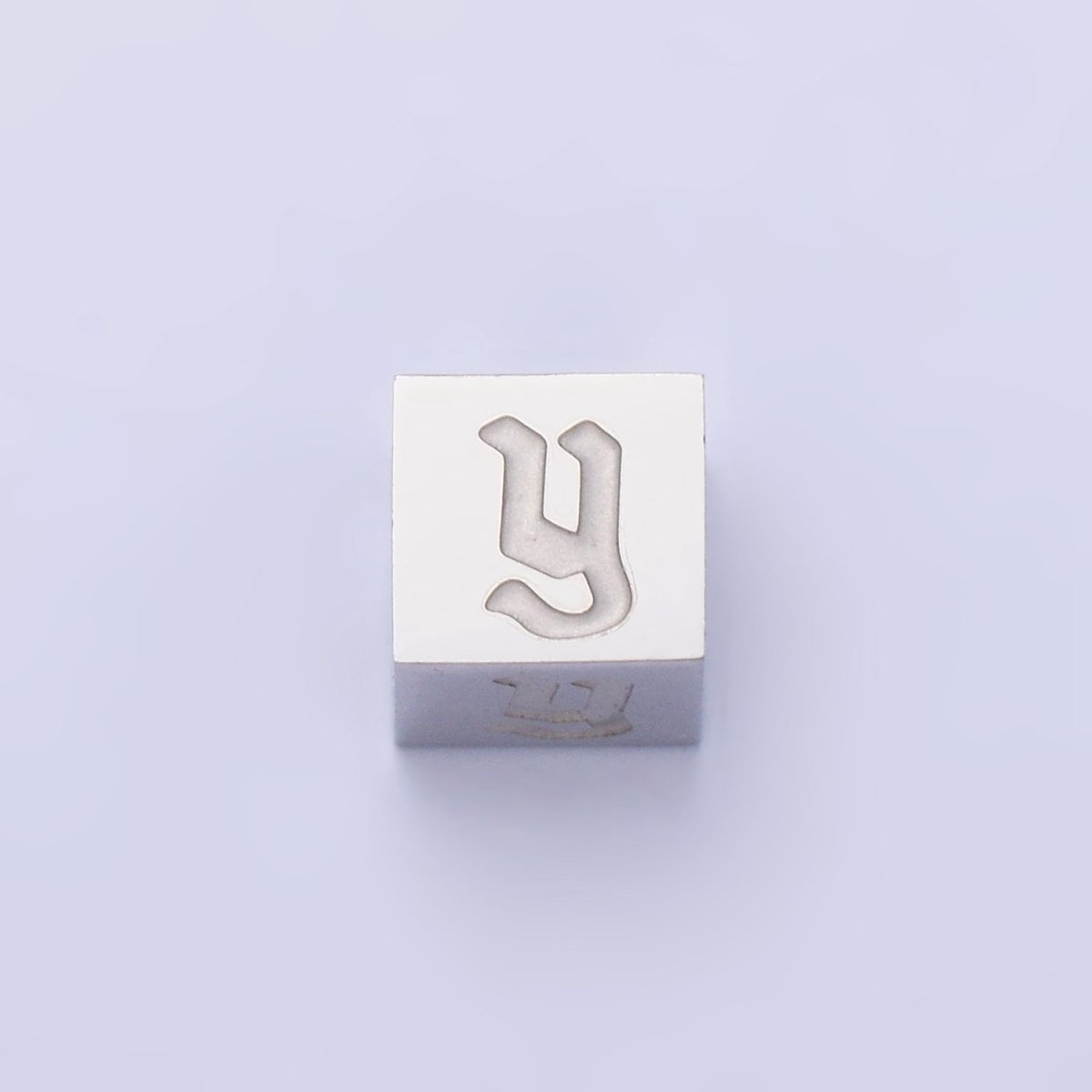 Stainless Steel Initial Letter A-Z Old English Gothic Alphabet Font 5mm Silver Bead | A-950-A-962