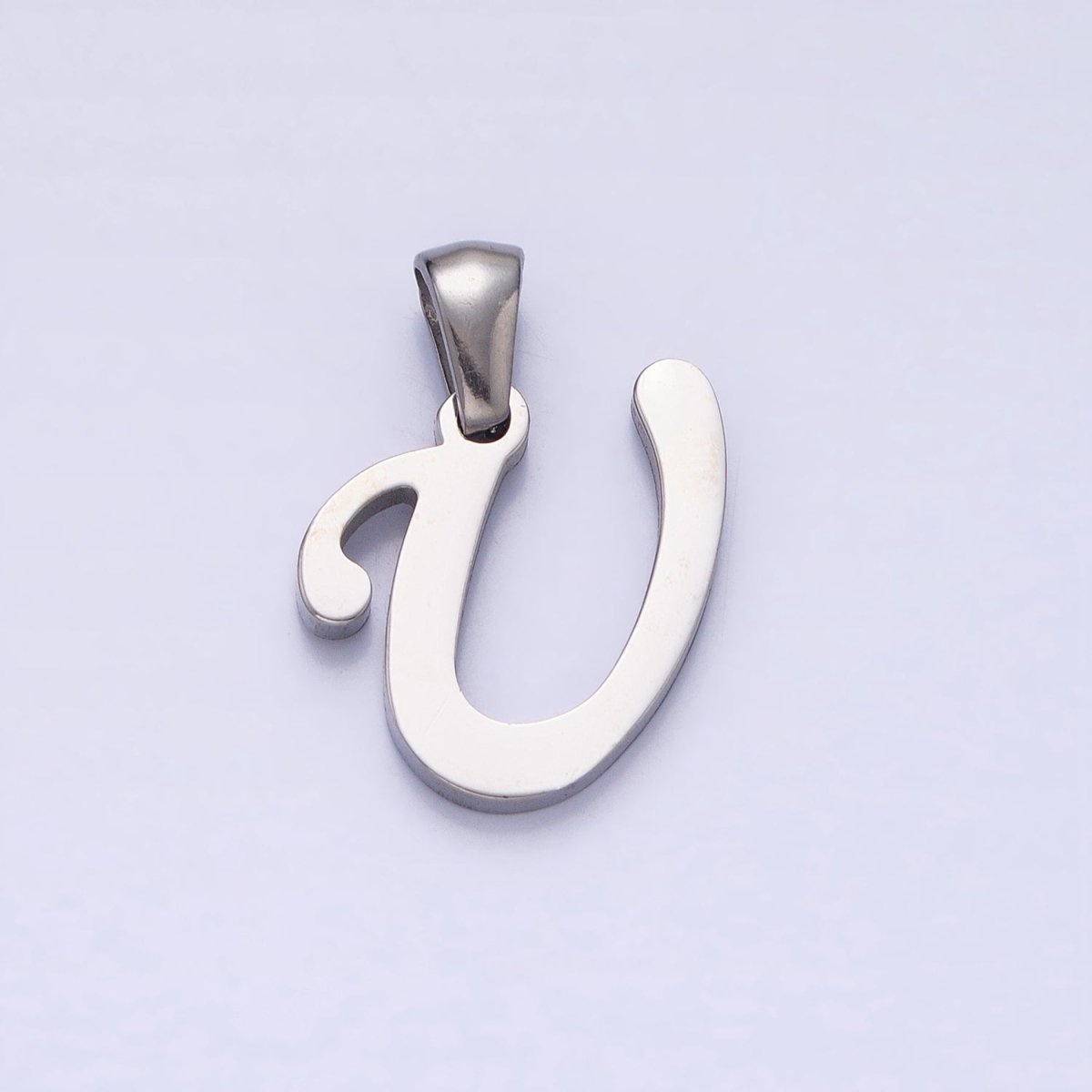 Stainless Steel Letter Charms, initial alphabet pendant DIY jewelry letter charms for personalized jewelry making A-326-A-338