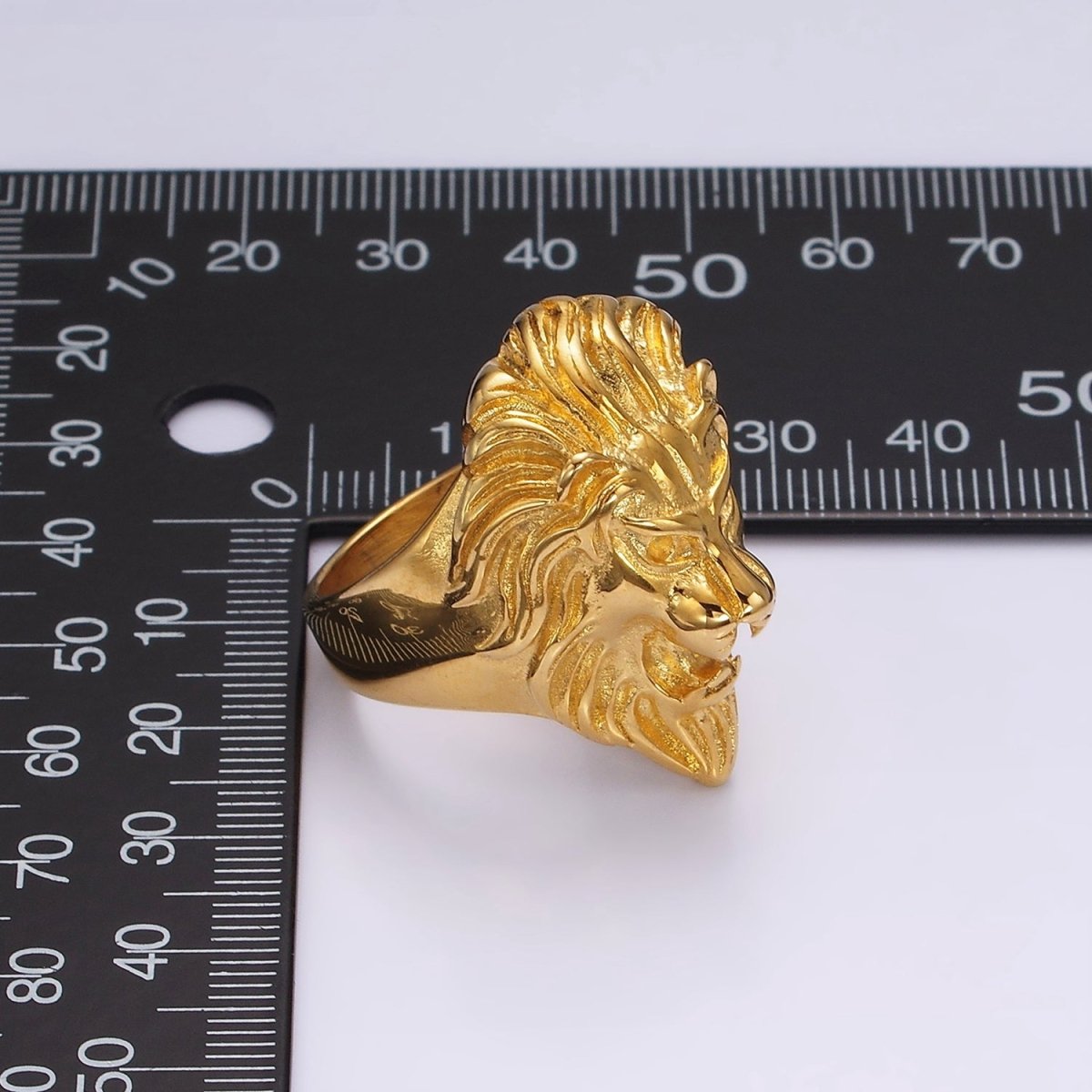 Stainless Steel Lion Head King Animal Ring in Gold & Silver | O1222 - O1227