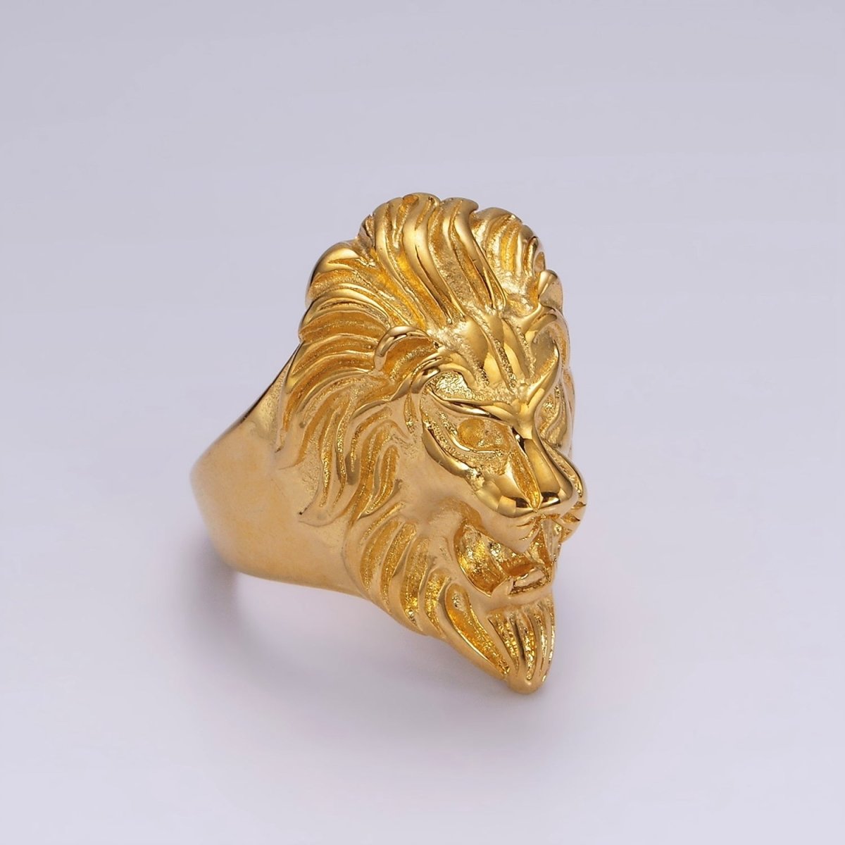 Stainless Steel Lion Head King Animal Ring in Gold & Silver | O1222 - O1227