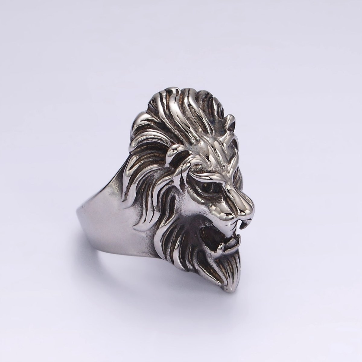 Stainless Steel Lion Head King Animal Ring in Gold & Silver | O1222 - O1227