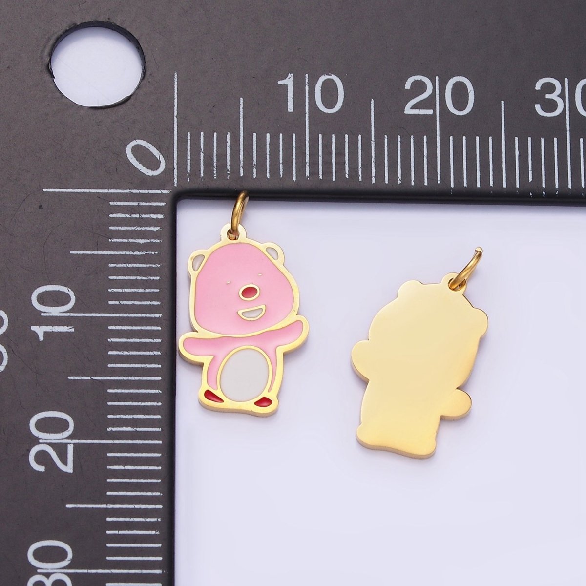 Stainless Steel Pink Enamel Laughing Beaver Otter Charm | P991