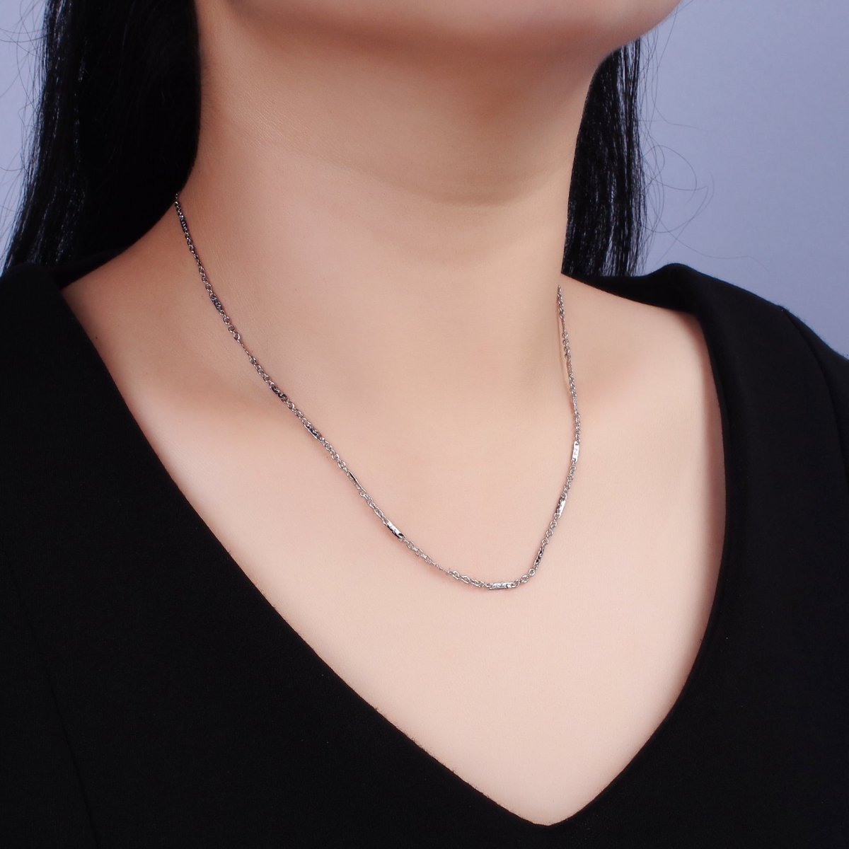 Stainless Steel Tube Chain Necklace Dainty 0.8mm Cable Chain Jewelry Making 19.69 inch Women Necklace | WA-2114 Clearance Pricing