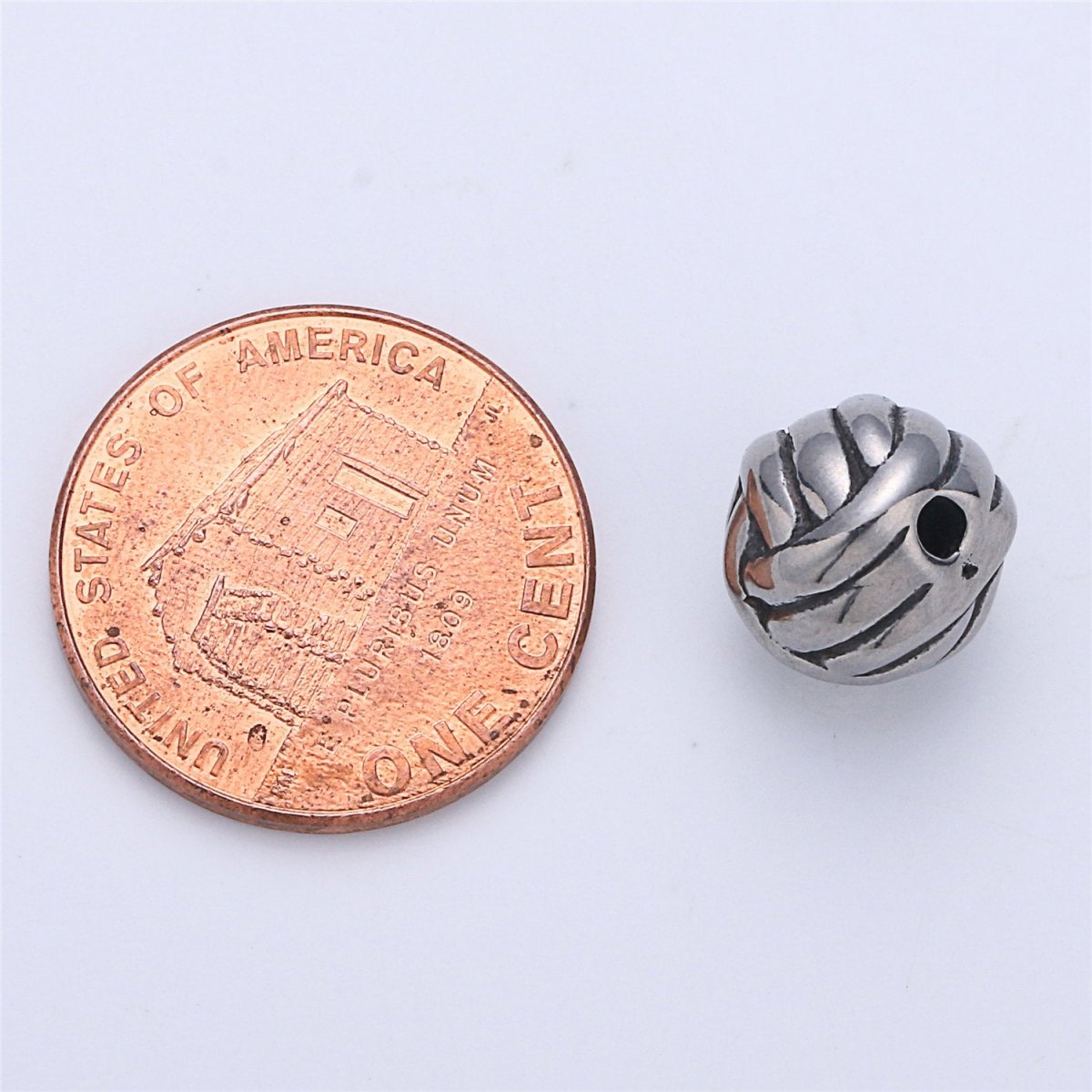 Stainless Steel Volleyball Training Charm Spacer Bead, for DIY Jewelry Making European Charms Beaded Bracelet, Bead Size 10x10mm B-429
