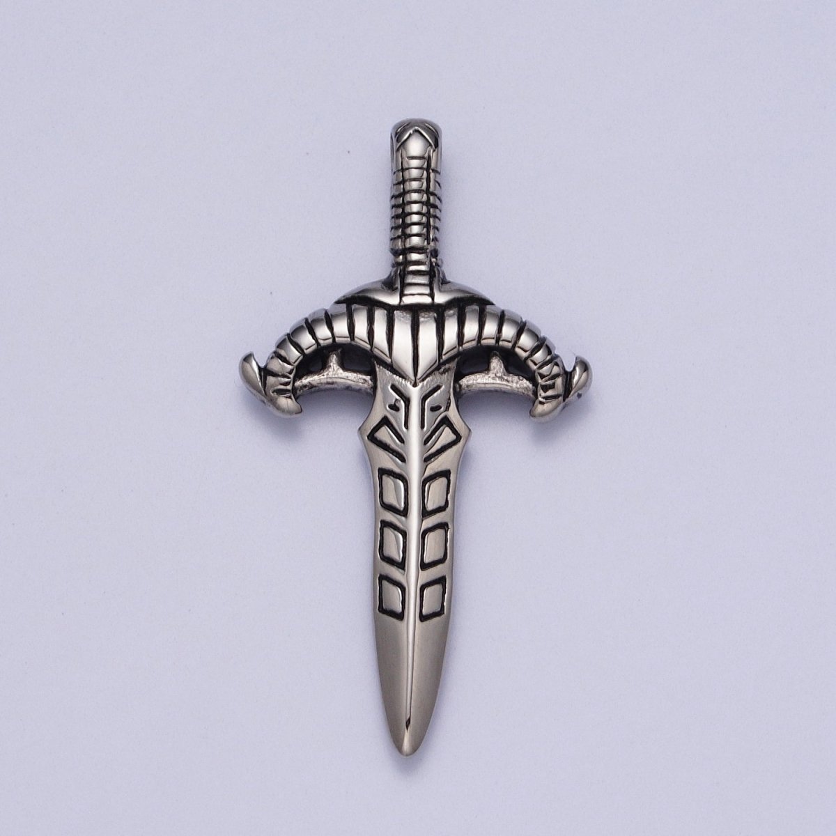 Stainless Steel Weapon Dagger Knife Sword Statement Pendant J-392