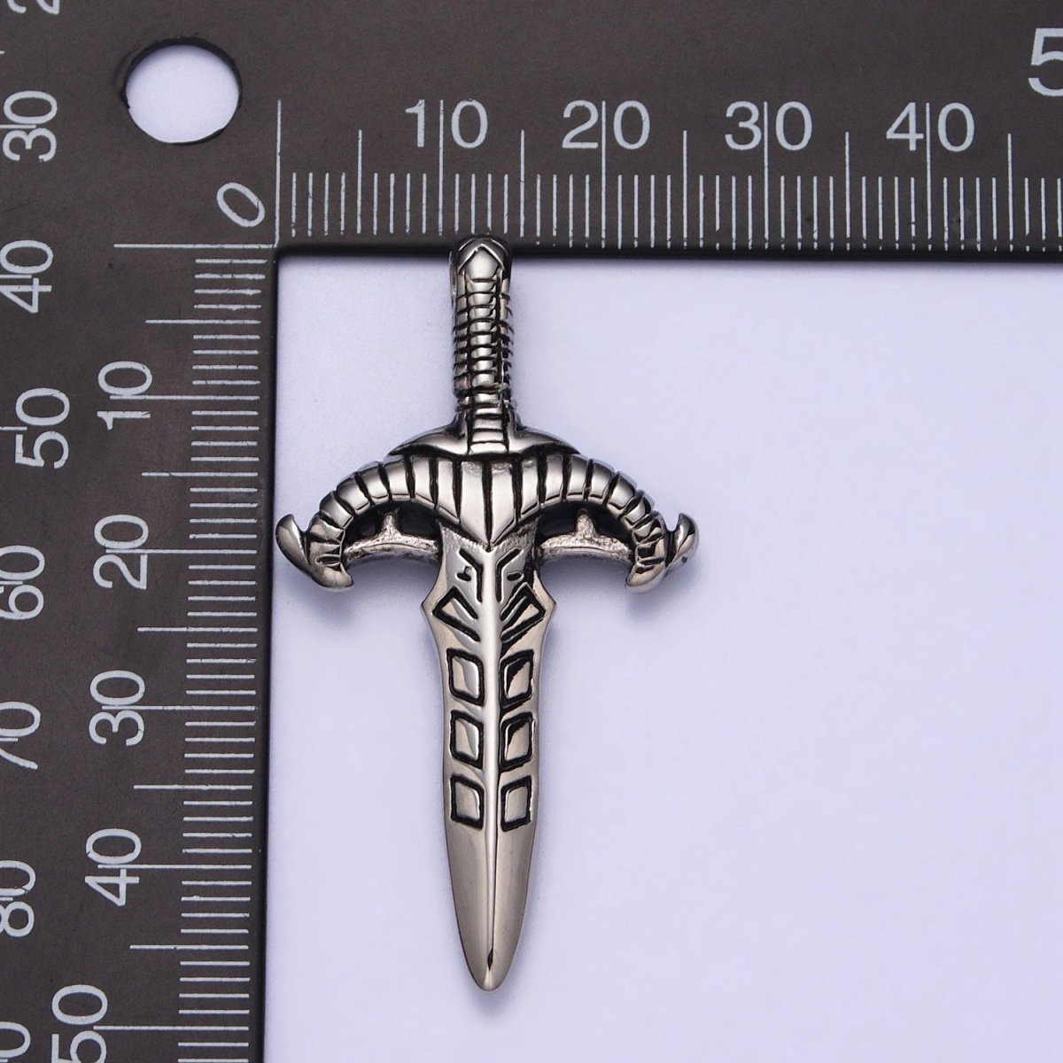Stainless Steel Weapon Dagger Knife Sword Statement Pendant J-392