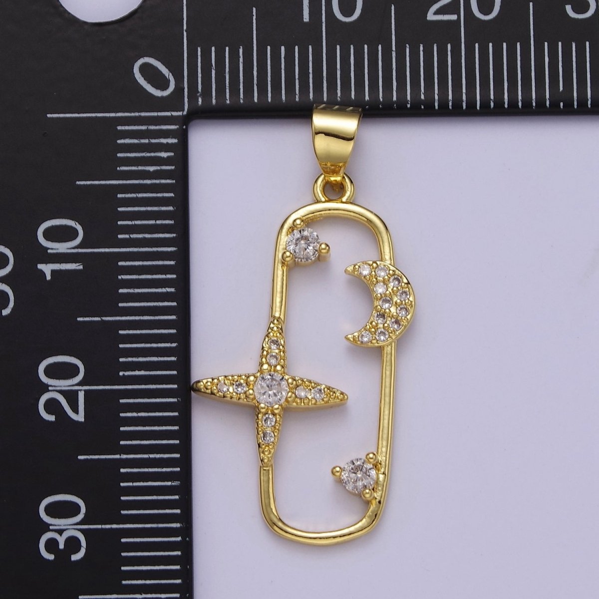 Star and Moon Charms - Space Charms - Galaxy Pendant - Celestial Jewelry J-512