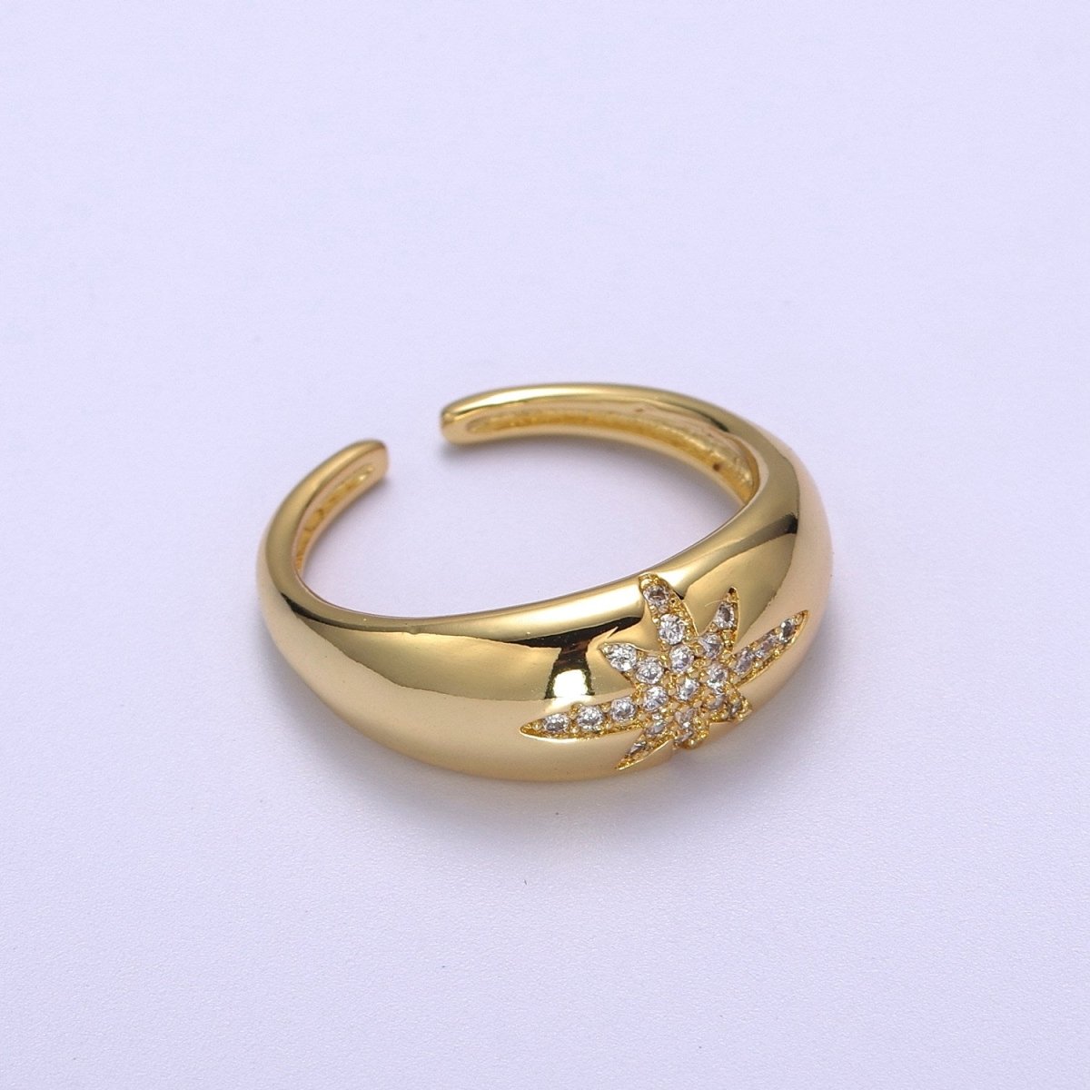 Star Dome Ring, Adjustable Gold Ring, Chunky Ring, Stackable Ring for Statement Jewelry Birthday Gift Idea for Her woman ring S-169