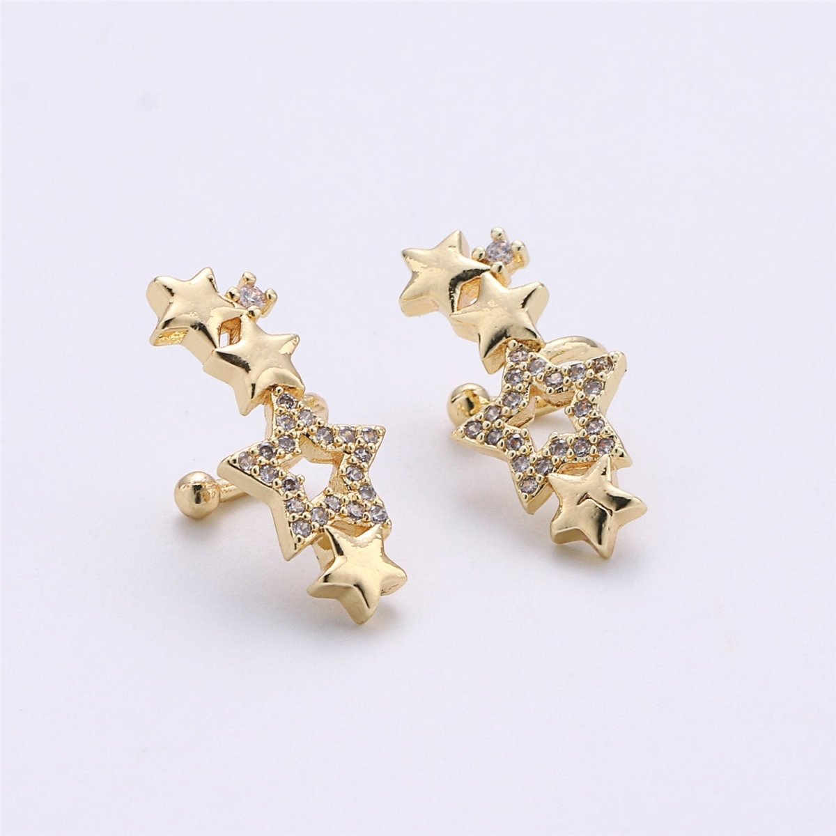 Star Ear Cuff No Piercing • Gold Filled ear cuff • conch cuff • fake helix piercing • Star earring crawler • cartilage cuff K-155