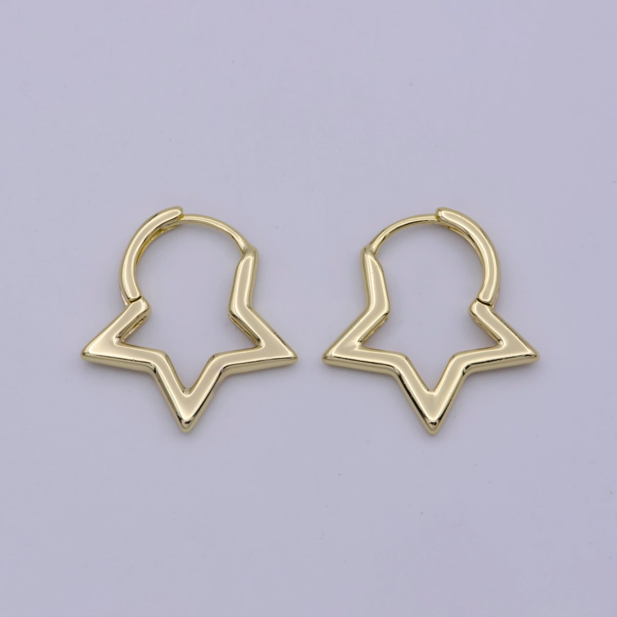 Star Huggie Earring, Stacking Earring, Hypoallergenic Huggie, Simple Hoop, Minimalist Earring, Everyday Earring, Hugger Earring Hoop, Gift For Her Celestial Star T-216