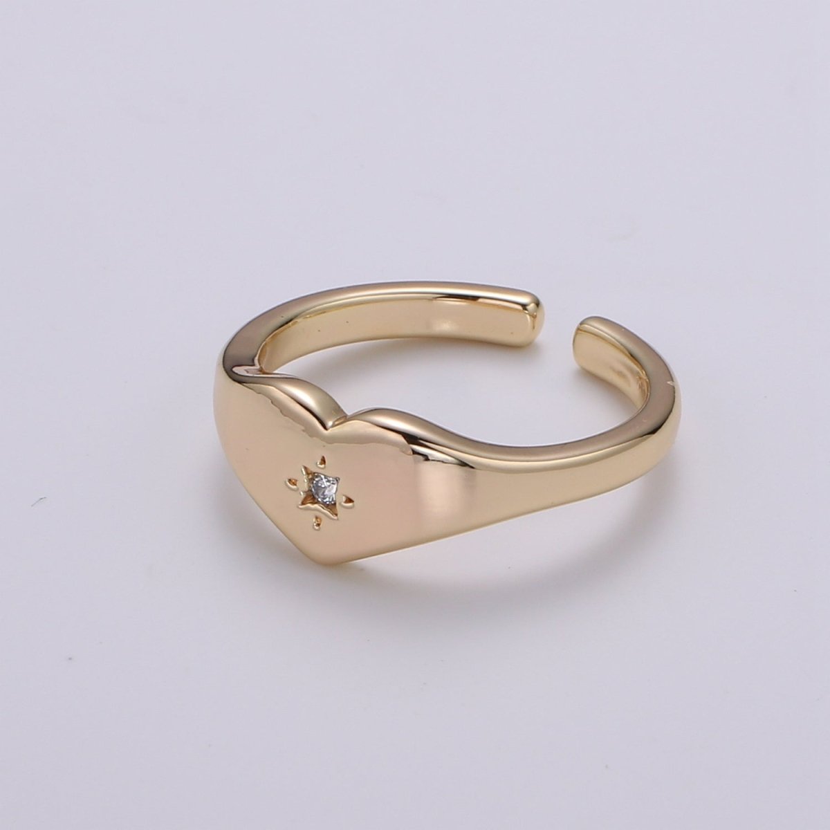 Star Signet Gold Ring For Women Polaris Celestial Ring Dainty Ring Statement Ring 18k Gold Ring for Everyday Wear Jewelry