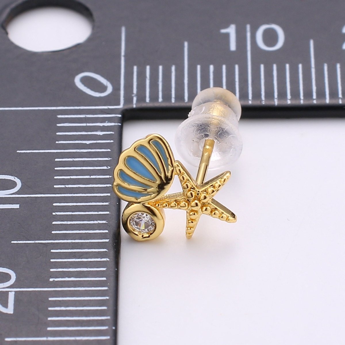Starfish Ocean Under the Sea Stud Earring with Cz stone Q-378 Q-379
