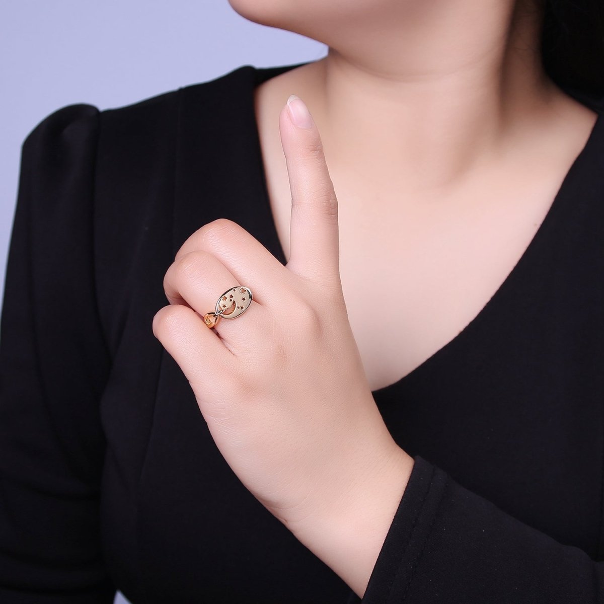 Stargazer Rings For Women • Dainty Star ring Celestial jewelry • statement ring O-2075