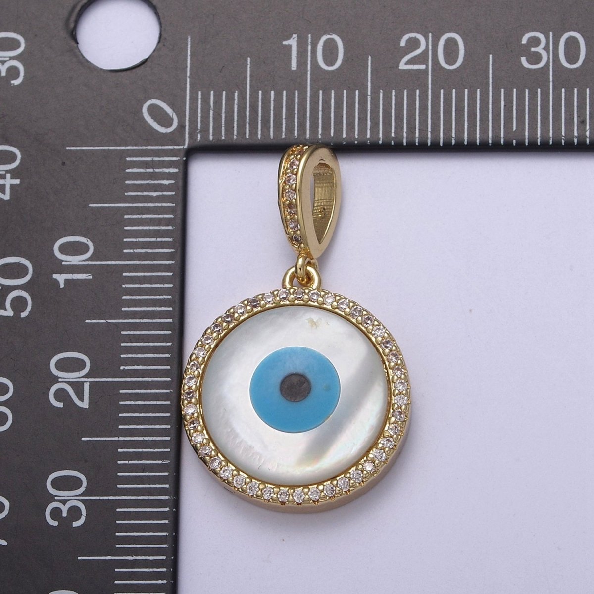 Statement Evil Eye Charm Boho Gold Filled Eye Charms, Evil Eye Medallion Pendant Necklace Good Lucky Amulet Protection Jewelry Supply H-570
