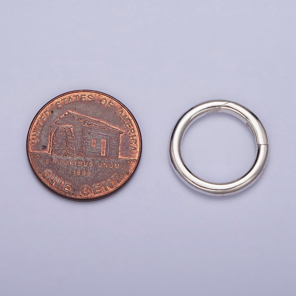 OS Sterling Silver S925 16.5mm Round Push Spring Gate Ring Closure Jewelry Making Supply | SL-292