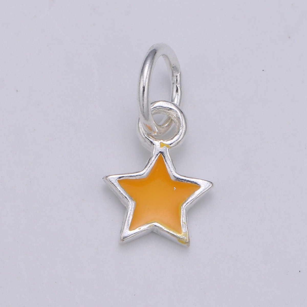 Sterling Silver Star charm 925 Silver Tiny Star Charm Silver Enamel Charm Pendant, Mini shooting star charm necklace bracelet earring supply SL-039