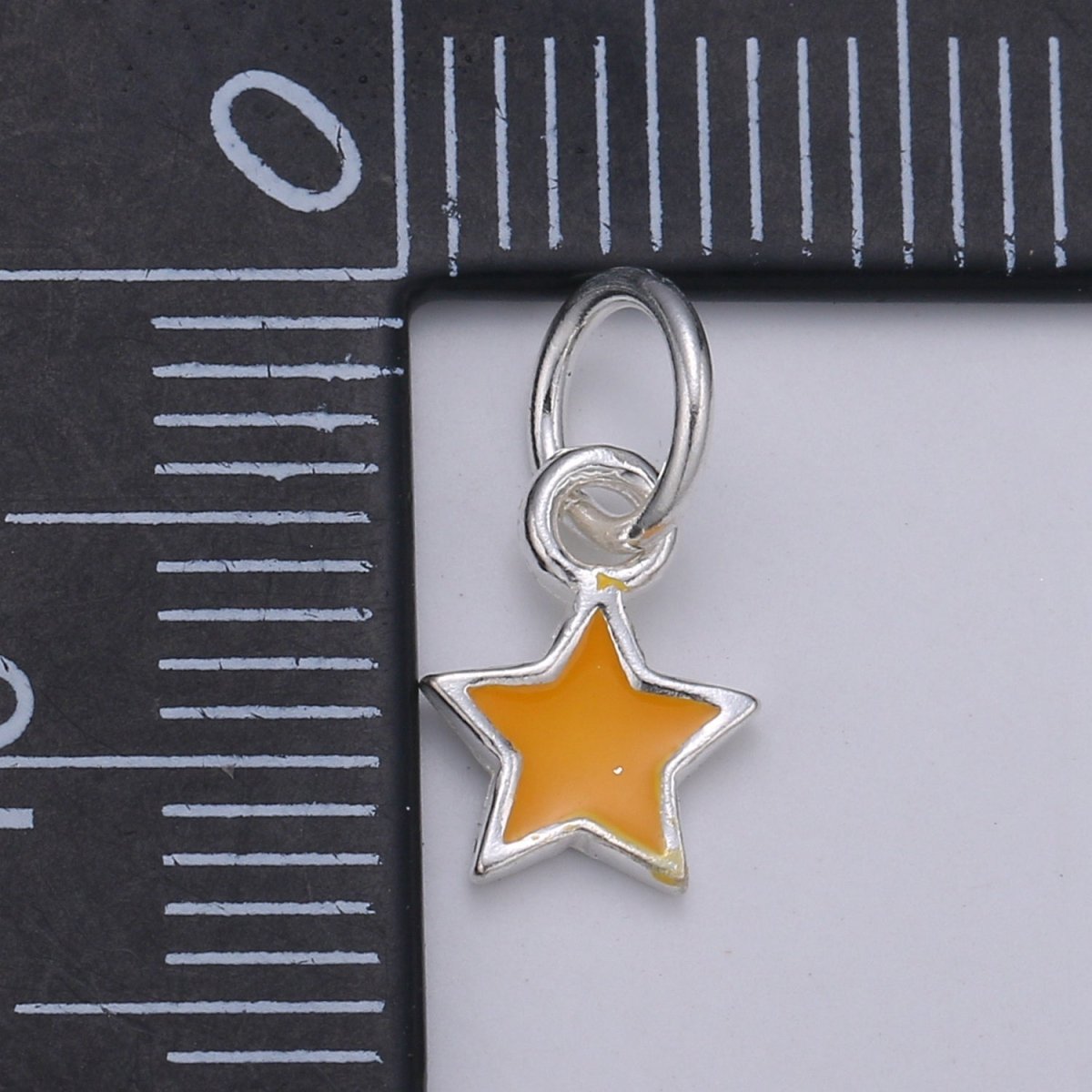 Sterling Silver Star charm 925 Silver Tiny Star Charm Silver Enamel Charm Pendant, Mini shooting star charm necklace bracelet earring supply SL-039